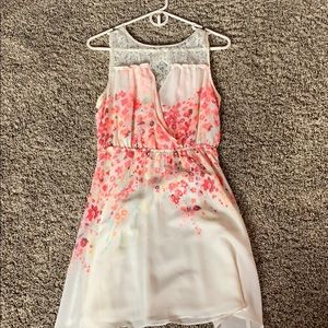 Cream Floral Dress with lace straps